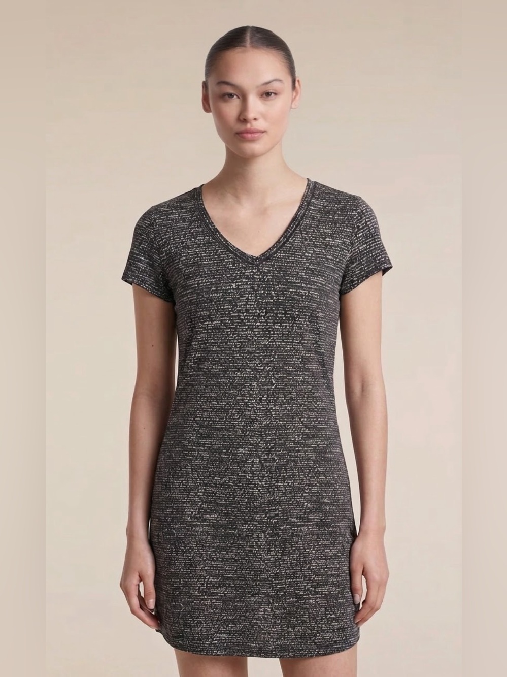 ICEBREAKER Women's Merino Yanni V Short Sleeve Windstorm Dress - Grey, Small